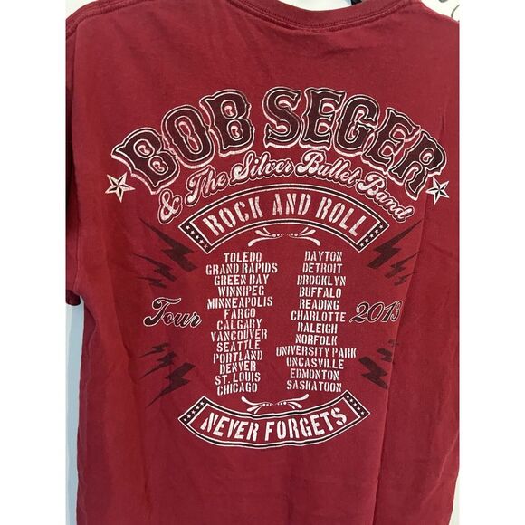 Bob Seger - Detroit's Finest- R&R Never Forgets - Tour 2013 - Red Shirt - Medium - Picture 3 of 4